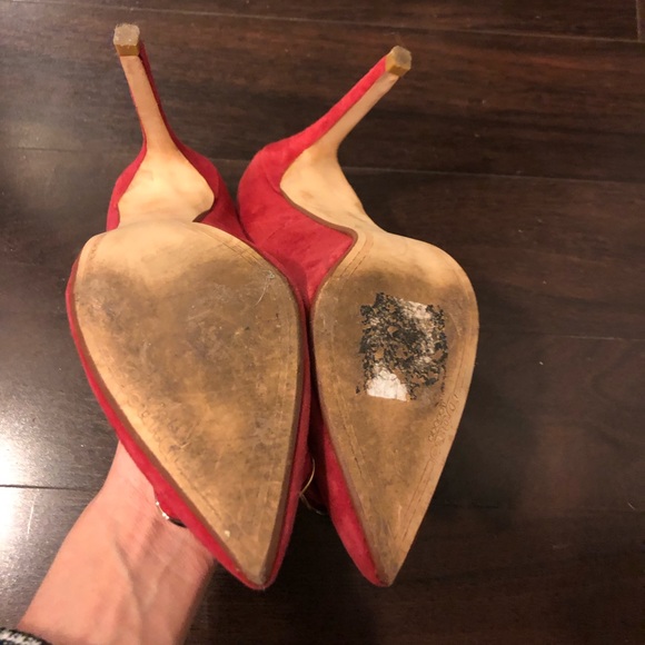 Shoes leather red pumps. - Picture 5 of 5